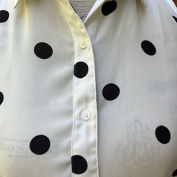 BANANA REPUBLIC SLEEVELESS SPOTTED SHIRT, Size Petie M - Picture 2 of 7